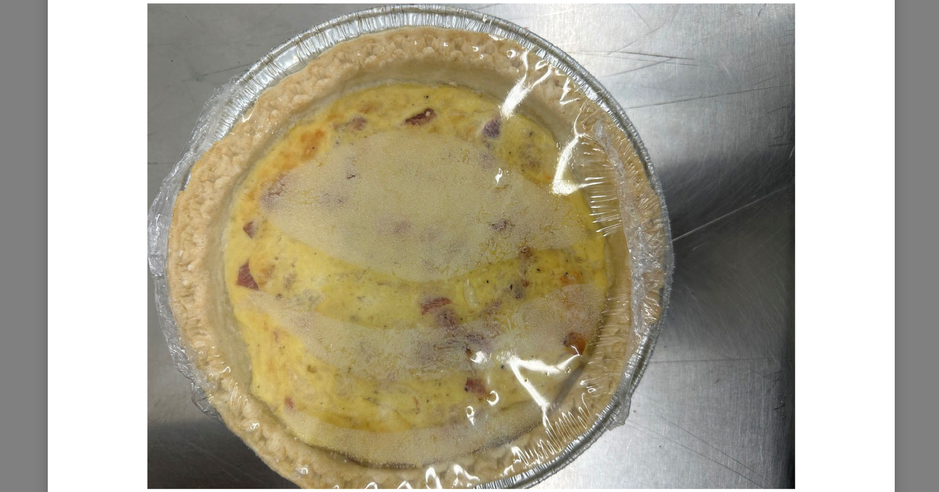 Quiche recalled because of lack of reinspection